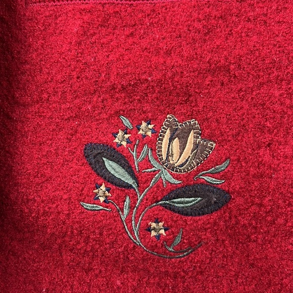 baya red wool embroidered cardigan jacket - Picture 6 of 10